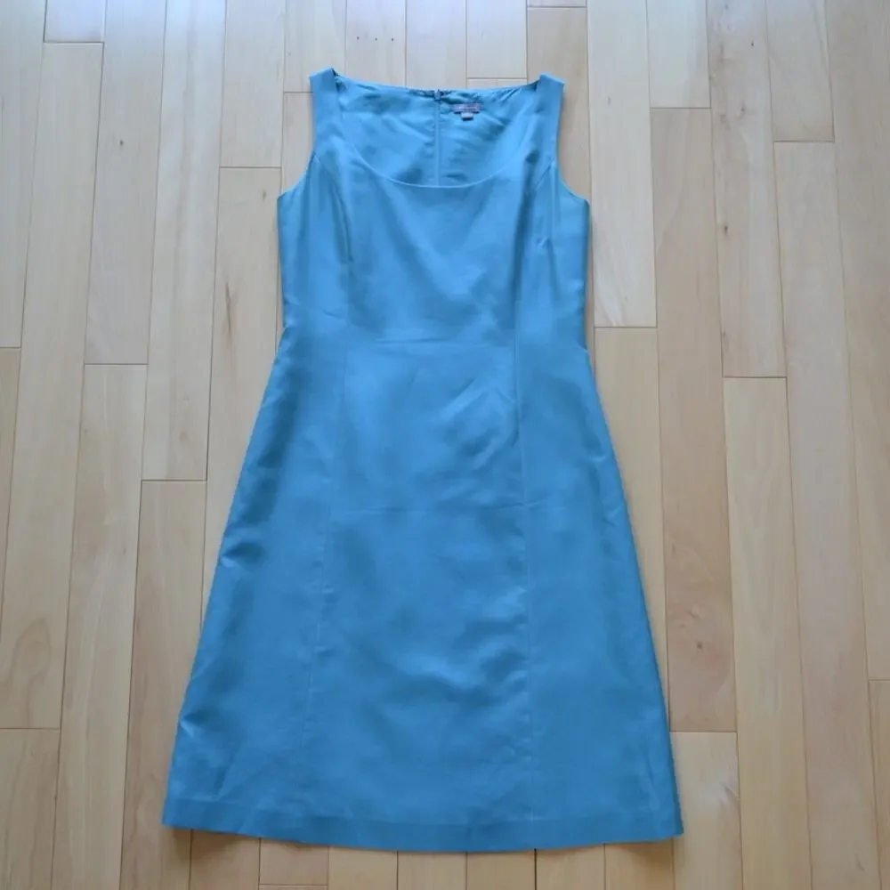 Ann Taylor Midi A Line Dress Size 6 Blue Teal